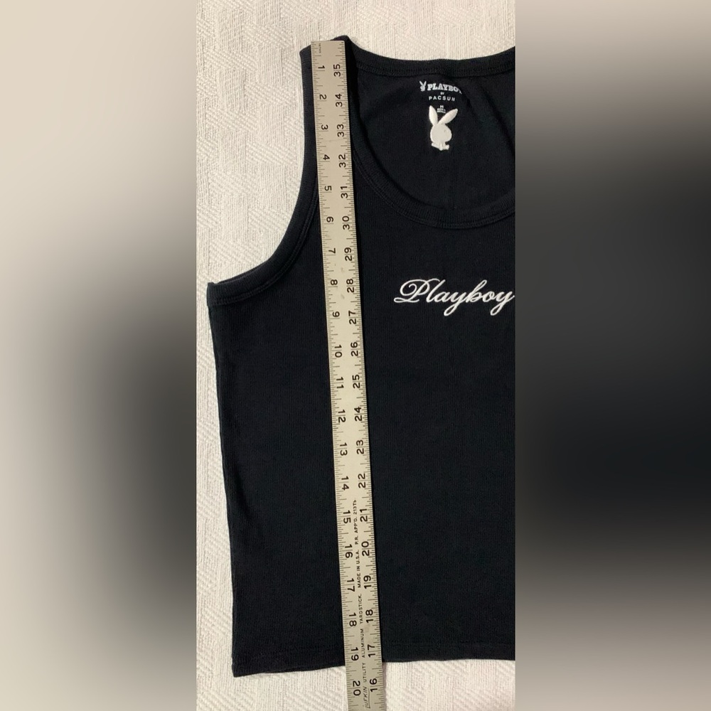 Playboy by PACSUN black ribbed tank - Picture 7 of 7